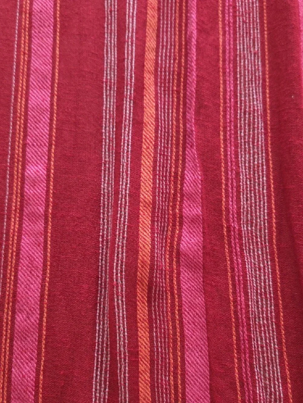 Isaac Mizrahi Striped Pink Fringe Scarf/Wrap